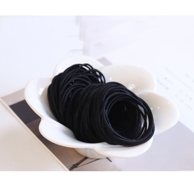 Bộ 100 Dây Cột Tóc Trơn Co Dãn, Dai Bền Kèm Túi