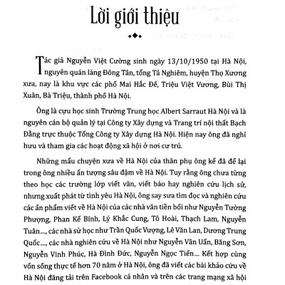 Hà Nội Một Thuở Phố Và Người - Tác Giả Nguyễn Việt Cường