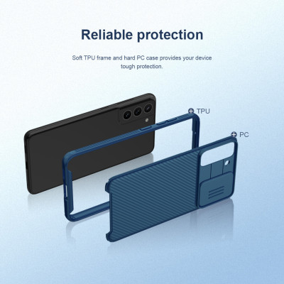 Ốp lưng chống sốc cho Samsung Galaxy S21 FE bảo vệ Camera hiệu Nillkin Camshield Pro chống sốc cực tốt, chất liệu cao cấp, có khung và nắp đậy bảo vệ Camera - hàng nhập khẩu