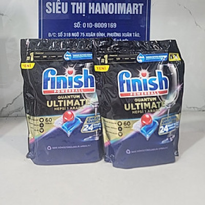 Combo 2 túi Viên rửa bát Finish Quantum 12 in 1 loại 60 viên ( 60X2=120 Tabs )