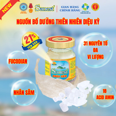  NEW [ Combo 60 lọ] Nước Yến sào Khánh Hòa Sanest 21% - Nhân Sâm