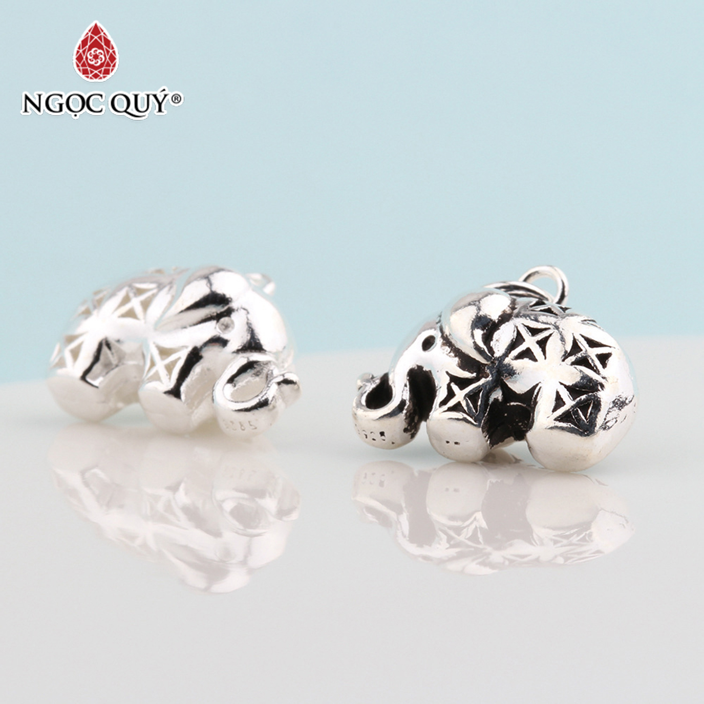 Charm bạc thái con voi treo - Ngọc Quý Gemstones