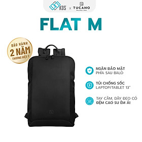 Balo laptop Tucano Flat 13 inch, thương hiệu Ý, bảo hành 2 năm