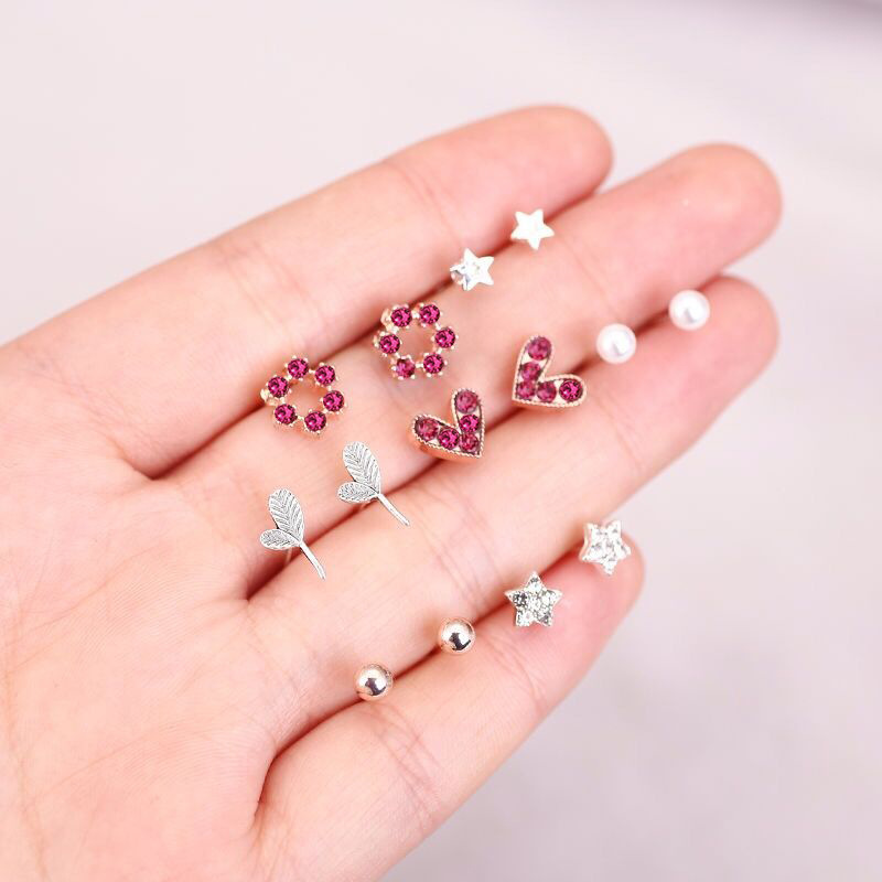 Set 7 khuyên nụ dễ thương cho nàng xinh đẹp TMH01