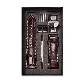 Dây Đồng Hồ Thay Thế Dành Cho Apple Watch 48 Ultra 45/44/42mm - 41/40/38mm, Chất Liệu Da Cá Sấu Cao Cấp Màu Nâu May Thủ Công Chỉ Trắng Tương Thích Các Phiên Bản Series 8/7/6/5/4/3/2/1/SE Bảo Hành 12 Tháng