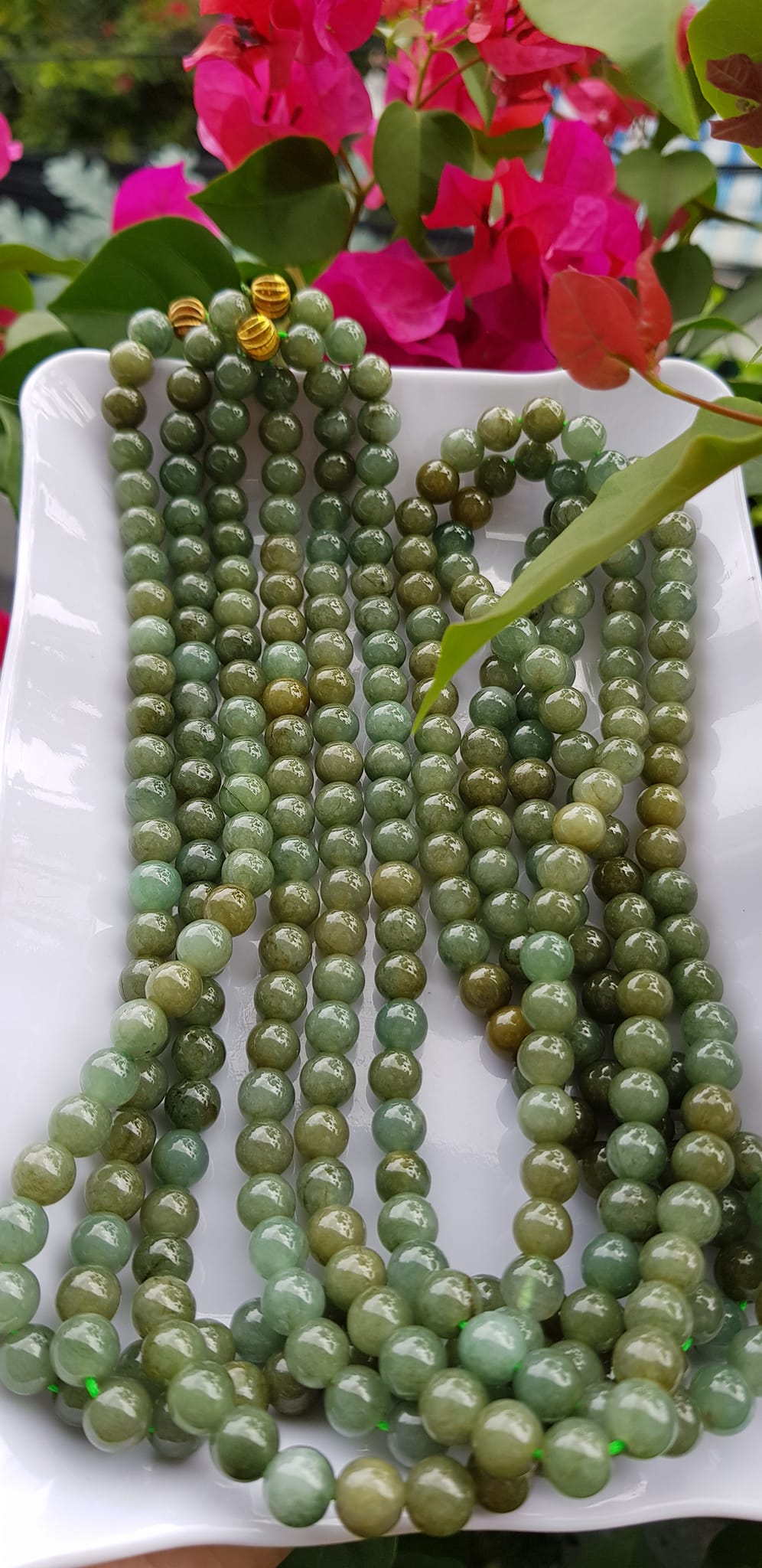 Vòng Chuỗi đeo Cổ hay niệm 108 hạt charm bi kiểu màu vàng Đá cẩm thạch tự nhiên Chuỗi cổ hạt size 7mm xanh ngọc dầu bóng mượt đẹp nữ đeo cổ nhẹ nhàng mát của đá tự nhiên tâm bình yên Món quà tặng Mẹ và người thân ý nghĩa và cho chính bản thân mình ạ