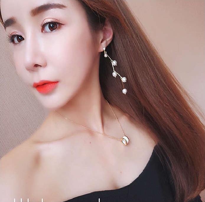 Bông tai nữ ngọc trai ziczac