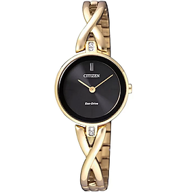 Đồng Hồ Nữ Citizen Đính Đá Swarovski Dây Thép Không Gỉ EX1422-89E - Mặt Đen