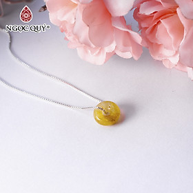 Dây chuyền bạc đồng điếu nhỏ đá thạch anh tóc