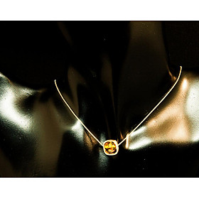 Dây Chuyền Đá Phong Thủy Hổ phách (Amber) Thiên Nhiên Mix  Charm Bạc 925 DC002