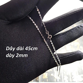 Dây chuyền nữ bạc Ý dài 45cm kiểu chặn hoa MS65g