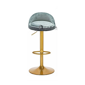 Ghế ngồi quầy bar nệm vải nhung chân thép mạ màu vàng gold giá rẻ CB2258B-F Nội thất Capta hcm