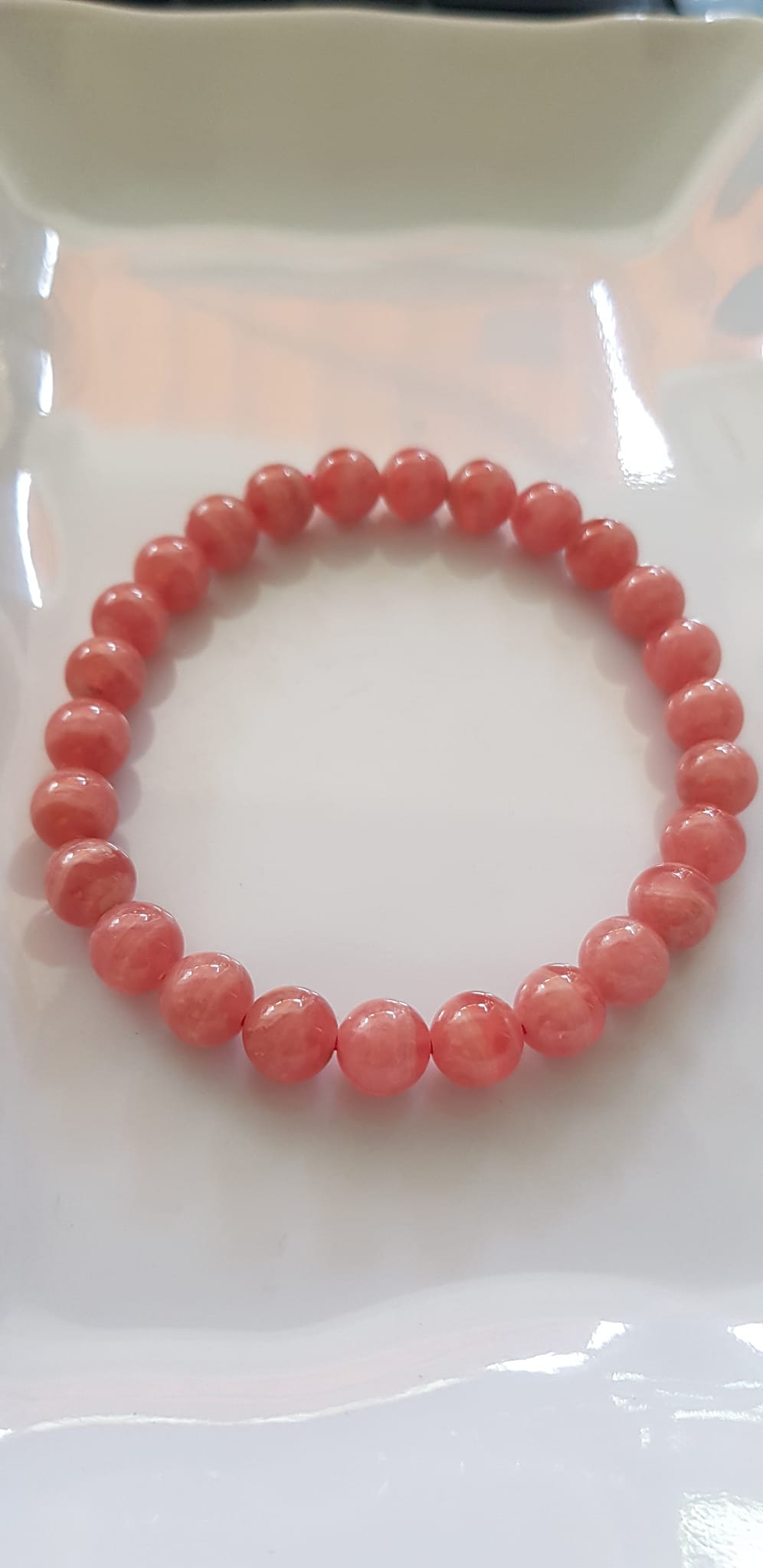 Vòng tay phong thủy Đá Đào Hoa tự nhiên Mới Đẹp AAA hạt tròn size 8mm Màu Hồng tươi bóng đẹp Nữ mệnh hỏa, mệnh thổ ạ Công dụng may mắn, tài lộc, tốt sức khỏe, xinh đẹp tay ạ