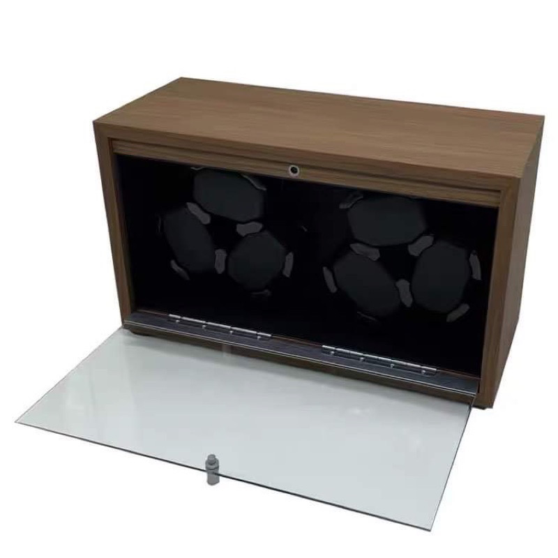 Hộp Đựng Đồng Hồ Cơ Xoay 6 Chiếc Có Đèn Led Tự Động Dừng Khi Mở Nắp