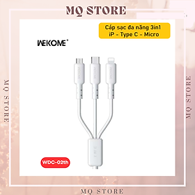 Cáp sạc đa năng WEKOME 3in 1 WDC-02 sạc nhanh 3A, độ dài 1m2 ( hàng chính hãng)