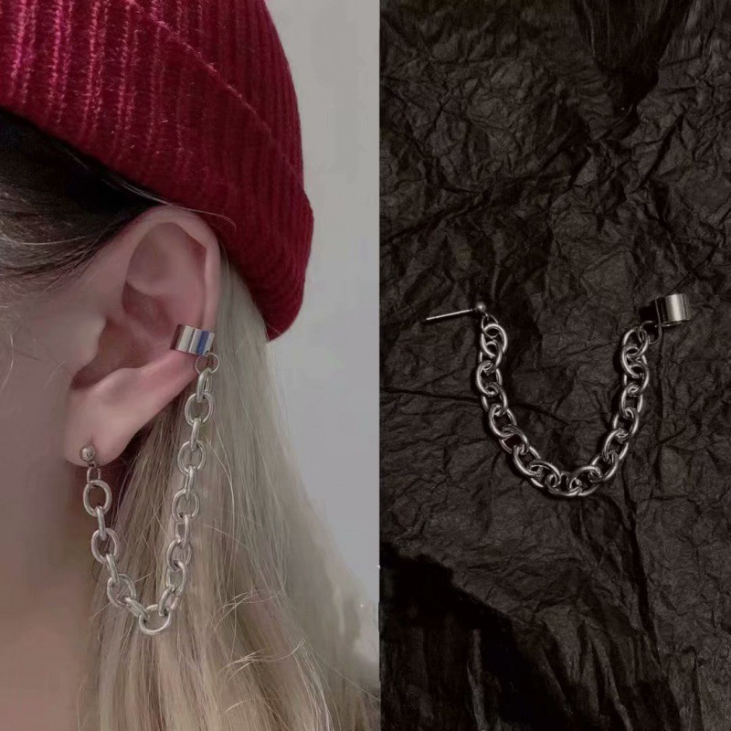 Bông tai unisex phiên bản xích mắt lớn style gothic phóng khoáng bá đạo
