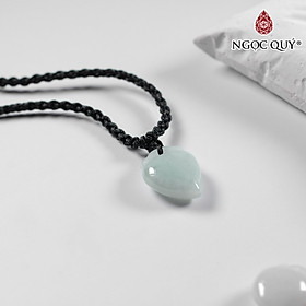 Mặt dây chuyền hình chiếc lá đá cẩm thạch type A 14x12mm mệnh hỏa mộc - Ngọc Quý Gemstones