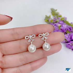 Bông tai bạc thời trang thả tua chất liệu bằng bạc Ý MS1075