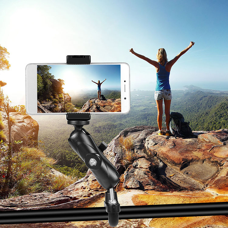 Bộ giá đỡ Gopro gắn tay lái xe máy, xe điện, xe đạp, xe đẩy Puluz PU701B, hàng chính hãng