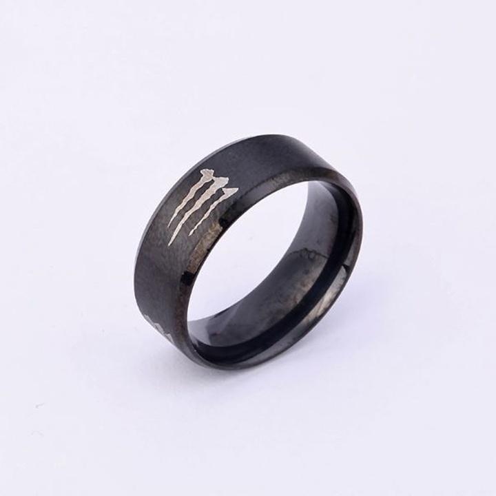 Nhẫn titan nam nhiều màu cao cấp thời trang thép không gỉ chữ M Cao Su