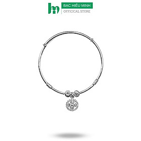Vòng , Lắc Tay Chân Cho Bé Bạc Ta Bi Phay Đính Đá BẠC HIỂU MINH LTE535