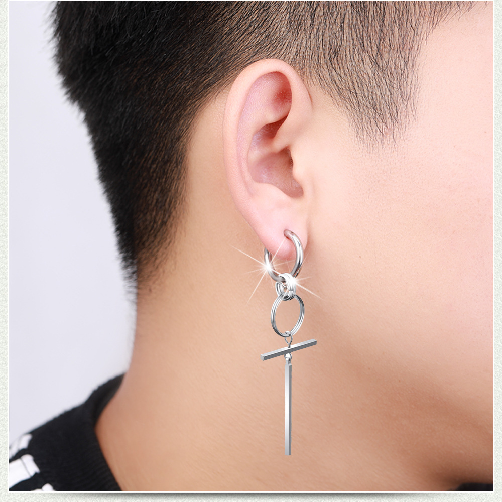 Bông tai unisex ý tưởng hình học mạnh mẽ bụi bặm