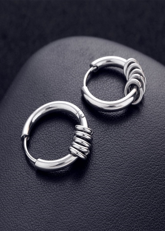 Bộ 2 bông tai nam chuẩn mực cho phong cách za18