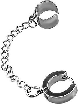 Bông tai unisex xích chữ U kẹp trên xỏ dưới thần thái