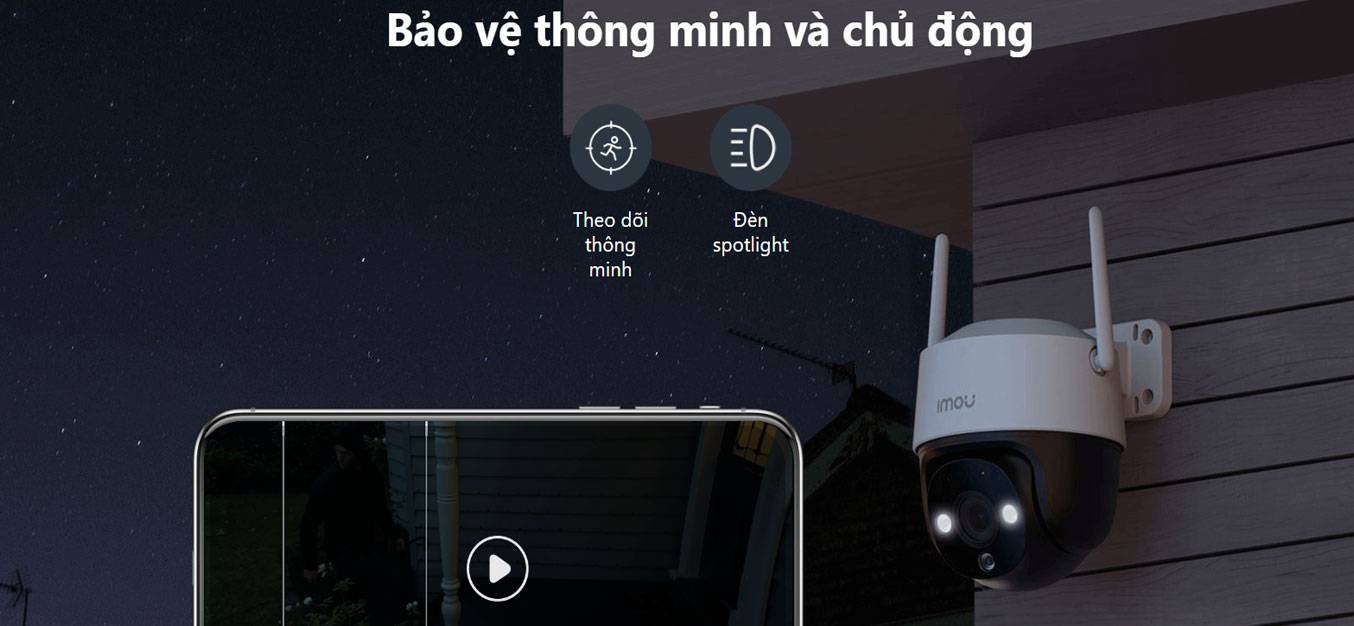 Camera Ngoài Trời IMOU Cruiser SE S31FEP 3mpx 2K / S51FEP 5mpx 3K Siêu Nét, Đàm Thoại 2 Chiều, Chống Nước IP66, Đèn Màu Ban Đêm - Hàng Chính Hãng