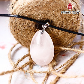 Mặt dây chuyền hình bầu dục thạch anh hồng - Ngọc Quý Gemstones