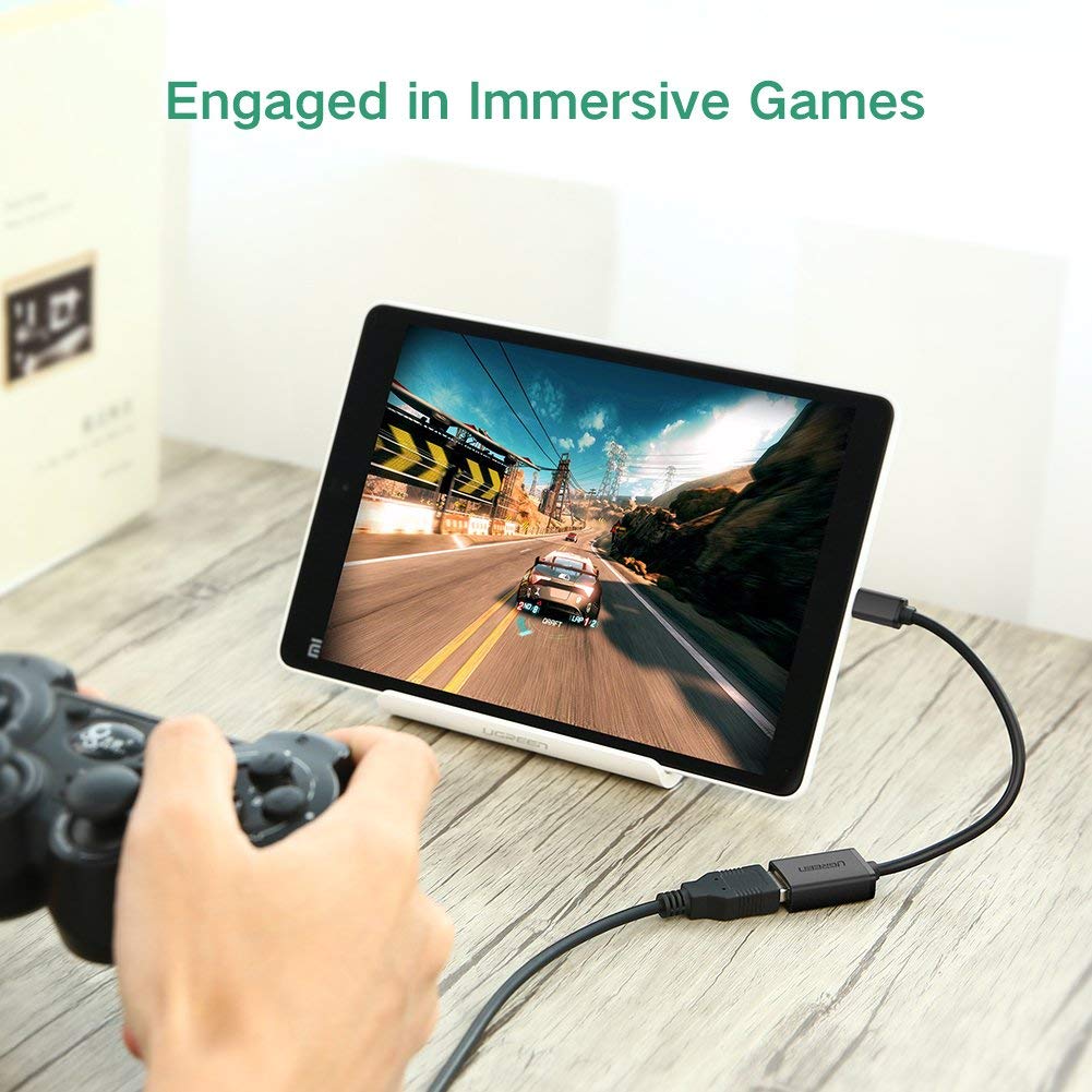 Dây Micro USB 2.0 OTG dạng tròn dài 15cm UGREEN 10396 (màu đen) - Hàng chính hãng