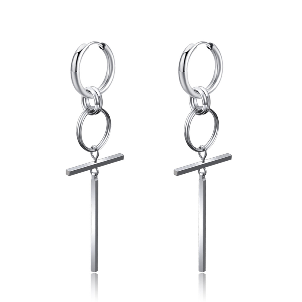 Bông tai unisex ý tưởng hình học mạnh mẽ bụi bặm
