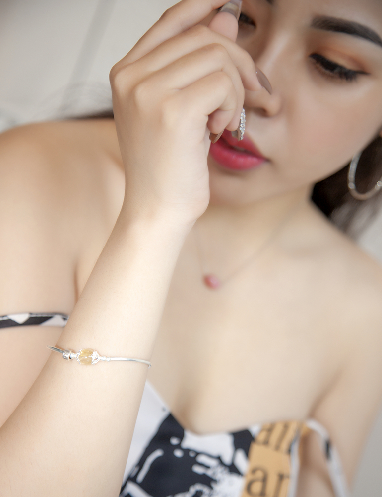 Dây chuyền bạc mix lu thống Đào hoa DC008