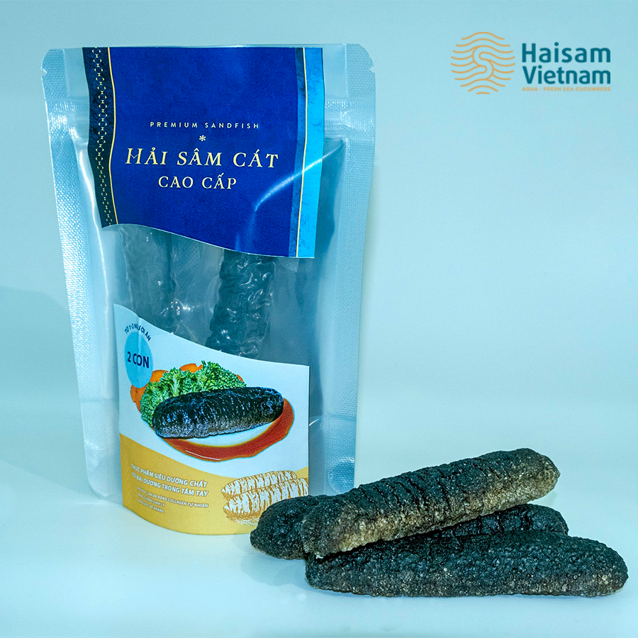 Hải Sâm Cát Supper VIP Làm Sạch-Sấy Thăng Hoa ( Túi 2 con) I Giàu Collage Type 1-Trẻ Hóa Làn Da, Phục Hồi Vết Thương Nhanh