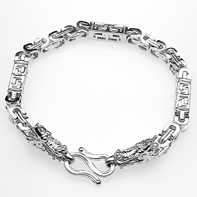 Lắc Tay Nam Bạc Hiểu Minh LTN025S dây vua đầu rồng 10 chỉ