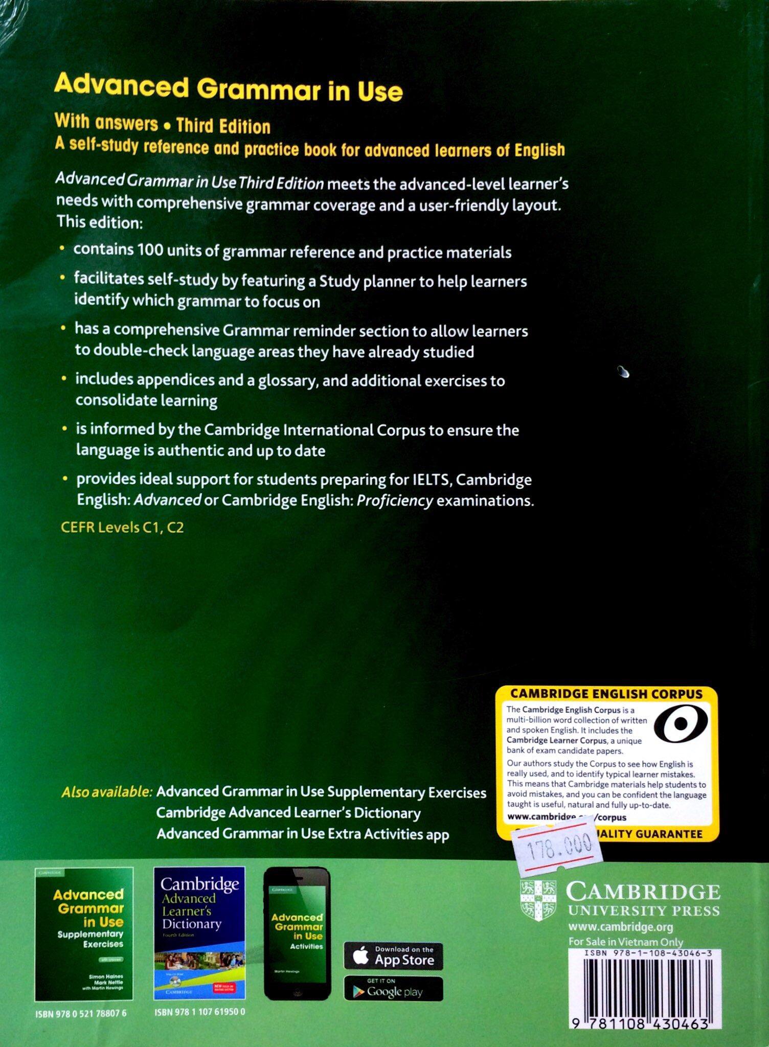Advanced Grammar in Use Book with Answers Edition: A Self-Study Reference and Practice Book for Advanced Learners of English