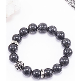 Vòng Tay Phong Thủy Nam Đá Thạch Anh Tóc Đen Phối Charm Cầu Bạc (12mm) Mệnh Thủy, Mộc Ngọc Quý Gemstones 