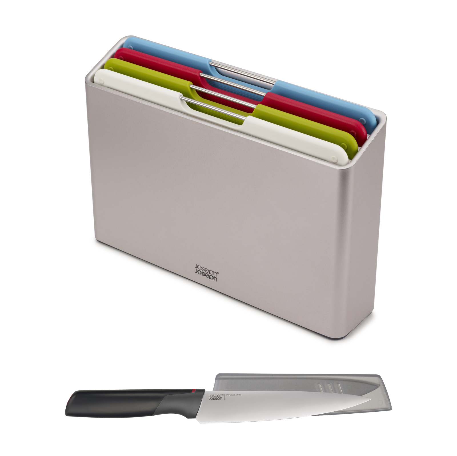 Bộ thớt 4 cái Folio Joseph Joseph Tặng 1 con dao cao cấp( màu bạc,kèm dao) - 003406