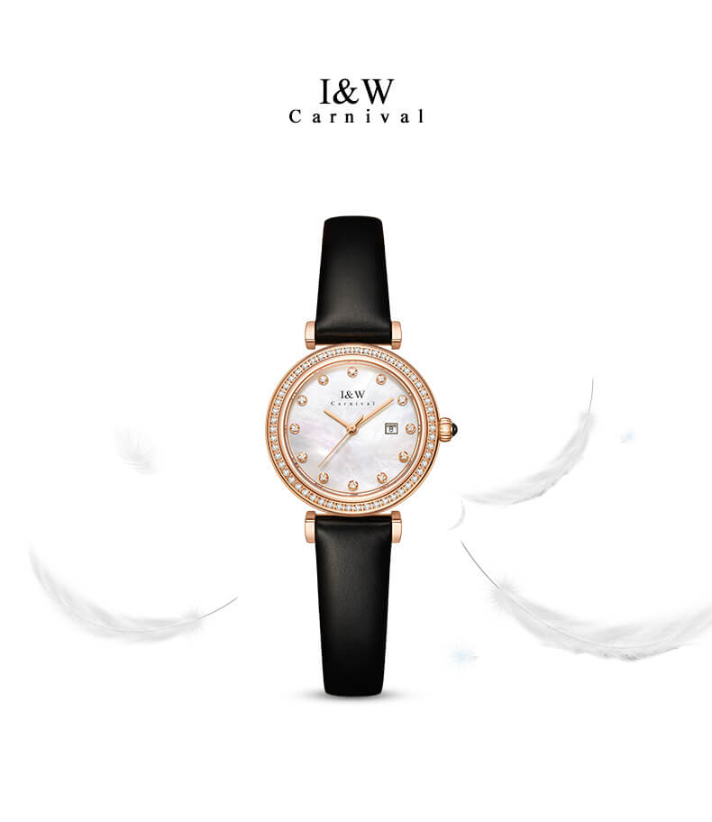 Đồng Hồ Nữ I&W Carnival 556L Chính Hãng BH 24T Chịu Nước 30m Kính Chống Xước Dây Da Cao Cấp ( Máy Quartz)