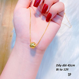 Dây chuyền nữ mặt bi phay chất liệu bạc xi vàng MS11c