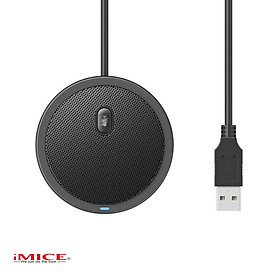 Micro thu âm đa hướng 360 độ để bàn UM02 dùng cho họp hội nghị trực tuyến chân cắm USB có LED- hàng nhập khẩu