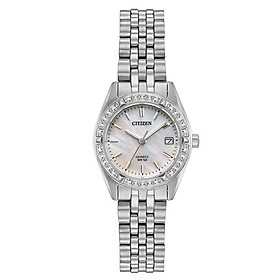 Đồng Hồ Nữ Citizen Pin-Quartz Đính Đá Swarovski Dây Thép Không Gỉ EU6060-55D - Mặt Xà Cừ (26mm)