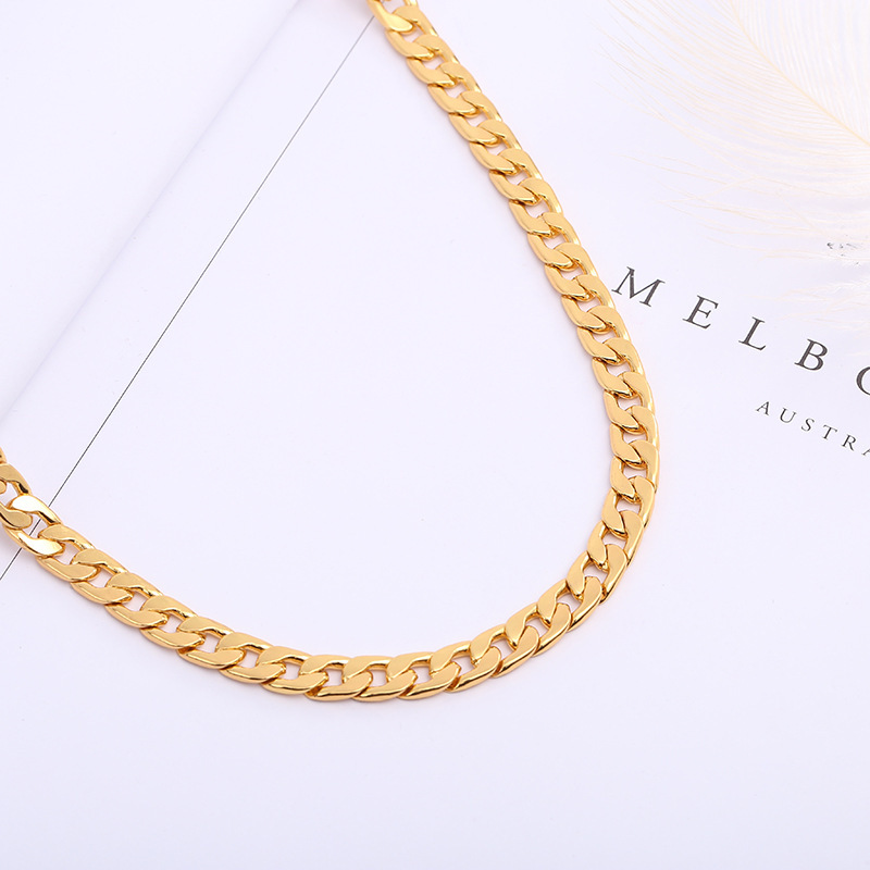Bộ Trang sức mạ vàng 18K, Phong cách châu Âu, Kiểu lặc dẹp, kèm hộp đựng lót nhung gấm