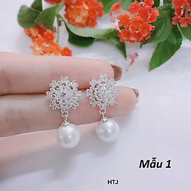 Bông tai treo trai các mẫu chất liệu bạc s925 MS87a
