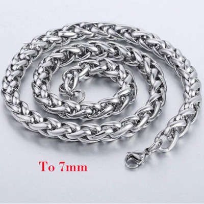 Dây chuyền nam titan cao cấp thời trang rẻ inox thép không gỉ kiểu bông dừa trangsucpt 4mm PTDCNA173