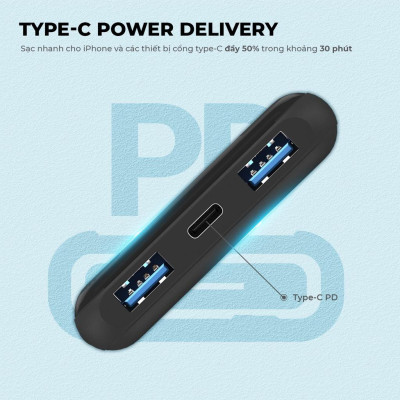 Sạc dự phòng Energizer 10000mAh UE10052PQ - 3 cổng sạc tiện lợi, tích hợp sạc nhanh 2 chiều - Hàng chính hãng