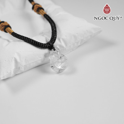 Mặt dây chuyền hồ ly đá thạch anh tóc đen 18x14mm mệnh thủy, mộc - Ngọc Quý Gemstones
