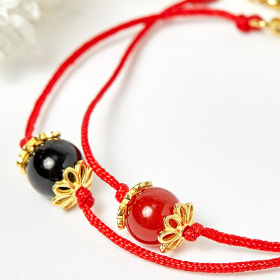 Combo lắc bạc mạ vàng và lắc dây đỏ - Ngọc Quý Gemstones