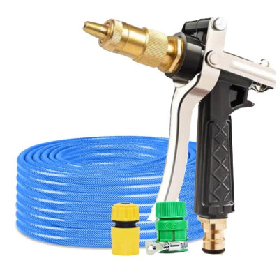 Rửa xe tưới cây Bộ dây và vòi xịt tăng áp lực nước 300% loại 25m cút nhựa,nối nhựa 206236