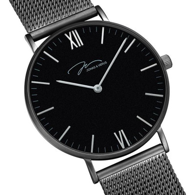 Đồng hồ Nam hiệu Jonas & Verus R40.10.BBBB , Máy Pin (Quartz), Kính sapphire chống trầy xước, Dây lưới thép không gỉ 316L